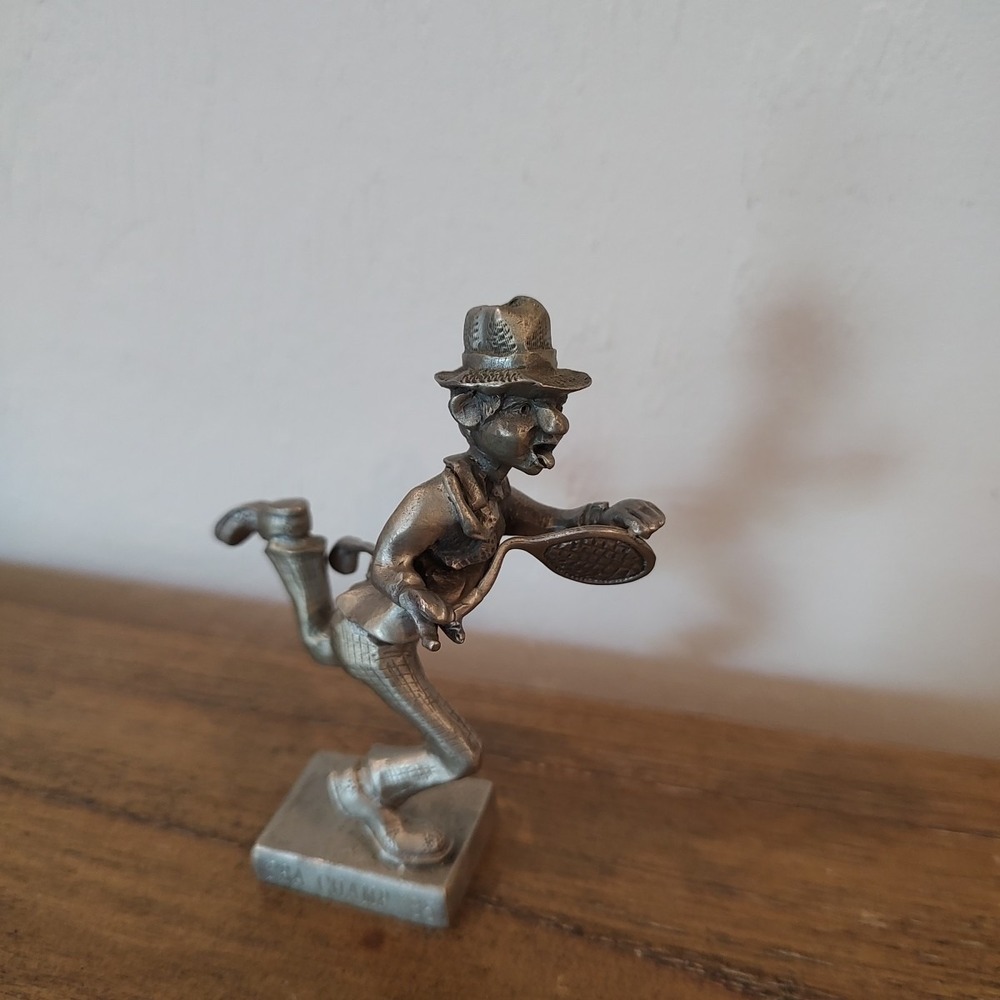 Vtg P. Davis 1977 Pewter Business Man‎ Golf Tennis Figurine